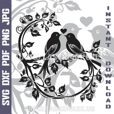 Love Birds laser ready files - 3DWave.us